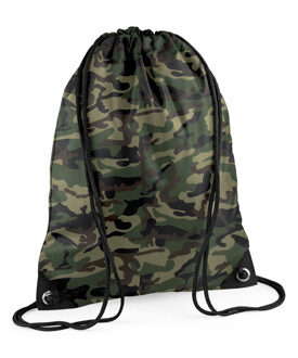 Bagbase Sport gymtas in jungle camouflage - met rijgkoord - 45 x 34 cm - 12 liter