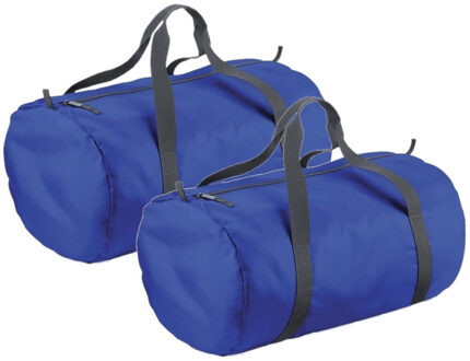 Bagbase Sporttas/weekendtas - 3x stuks - blauw - 32 liter - Reistas - 50 x 30 x 26 cm - polyester - 1 compar