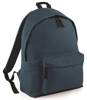 Bagbase Staalblauwe schooltas met voorvak