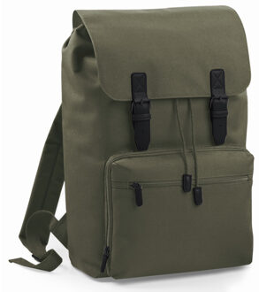 Bagbase Vintage rugzak/rugtas - olijf groen - 30 x 17 x 49 cm - Schooltas - Laptoptas/boekentas