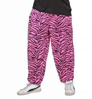 Baggy Broek 80's zebra roze