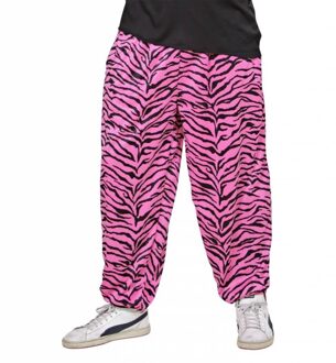Baggy Broek 80's zebra roze