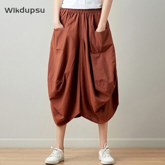 Baggy Harembroek Vrouwen Causale Hippie Joggers Losse Indian Lantaarn Wijde Pijpen Rok Broek Etnische India Pakistan Kleding Vrouwelijke karamel
