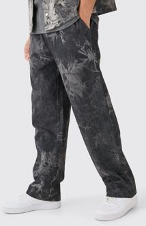 Baggy Jeans Met Elastische Taille, Washed Black - 32R