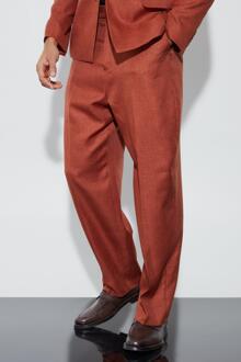 Baggy Mergel Pantalons Met Textuur, Orange - 28