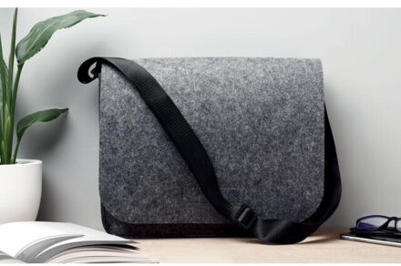 Baglo rpet vilten laptoptas - maat One size Grijs