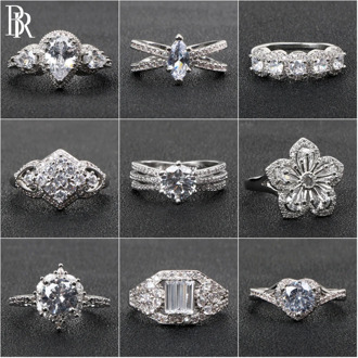 Bague Ringen Silver 925 Jewelry AAA Zircon Ring for Women Charms Rings 20-style choice Trendy Female Party Size6-10 Wholesale