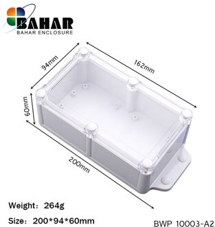 Bahar Waterdichte elektronica plastic ABS IP68 4 stuks behuizing van Bahar Behuizing 200*94*60mm BWP 10003-A2