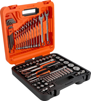 Bahco 1/4" en 1/2" Diepe dopsleutelset met metrisch zeskantprofiel, inbussleutelset en combinatiesleutelset | 98 stuks - S98MC1H