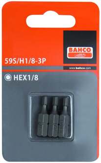Bahco 3xbits hex1-8 25mm 1/4" standard | 59S/H1/8-3P