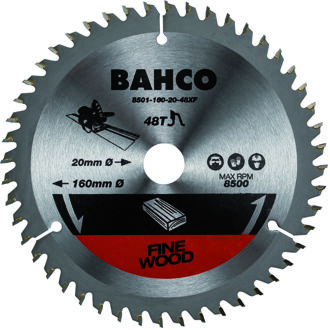 Bahco Cirkelzaagblad | hardmetaal tanden | voor invalzagen | voor hout | 48 TPI | 20 mm x 160 mm - 8501-160-20-48XF