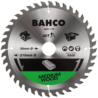 Bahco Cirkelzaagblad | hardmetaal tanden | voor tafelmachines | fijne vertanding | voor hout | 60 TPI | 30 mm x 230 mm - 8501-230-30-60XF