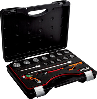 Bahco Doppenset 1/2" | met 4-punts veiligheidsoplossing | metrisch | 17-delig - TAH16BZ/17