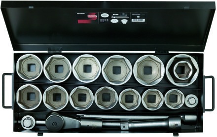 Bahco Doppenset 1" | twaalfkantprofiel | inch-maten - 19-delig - metalen koffer - 9540DZL