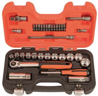 Bahco Doppenset 3/8" | platte ratel | zeskant | metrisch - 34-delig - SL34