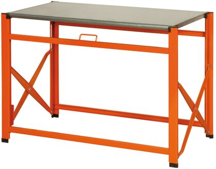 Bahco Draagbare werkbank | metaal met gegalvaniseerd werkblad | oranje | 840 mm x 510 mm x 1200 mm - 1495FWB120TS