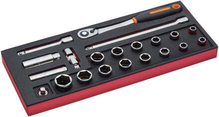 Bahco Foaminlay Fit&Go 1/3 met doppen en toebehoren 1/2" - 21-delig - FF1E2201