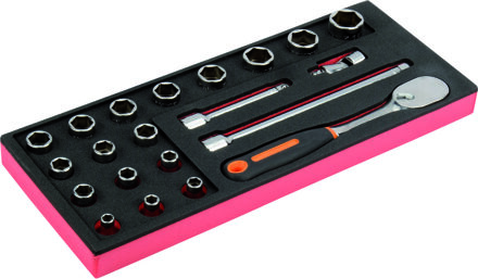 Bahco Foaminlay Fit&Go 1/3 met doppen en toebehoren 1/2" - 21-delig - FF1E2202