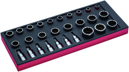 Bahco Foaminlay Fit&Go 1/3 met doppen en toebehoren 1/2" - 28-delig - FF1E2205