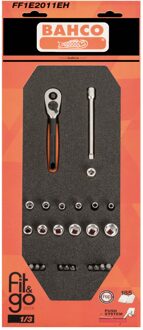 Bahco Foaminlay Fit&Go 1/3 met doppen en toebehoren 1/4" - 25-delig - retailverpakking - FF1E2011EH