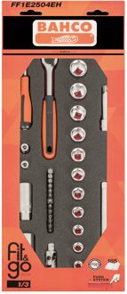 Bahco Foaminlay Fit&Go 1/3 met doppen en toebehoren 1/4" en 3/8" - 33-delig - retailverpakking - FF1E2504EH