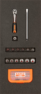 Bahco Foaminlay Fit&Go 1/3 met doppen en toebehoren 1/4" en bits - 46-delig - retailverpakking - FF1E2009EH