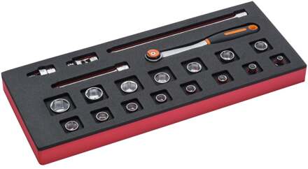 Bahco Foaminlay Fit&Go 1/3 met doppen en toebehoren 3/8" - 20-delig - FF1E2104