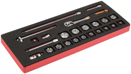 Bahco Foaminlay Fit&Go 1/3 met doppen en toebehoren 3/8" - 24-delig - FF1E2101