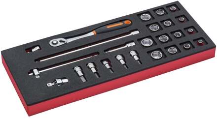 Bahco Foaminlay Fit&Go 1/3 met doppen en toebehoren 3/8" - 25-delig - FF1E2102