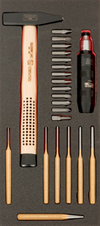 Bahco Foaminlay Fit&Go 1/3 met hamer | pendrijvers en slagschroevendraaiers - 23-delig - retailverpakking - FF1E5010EH