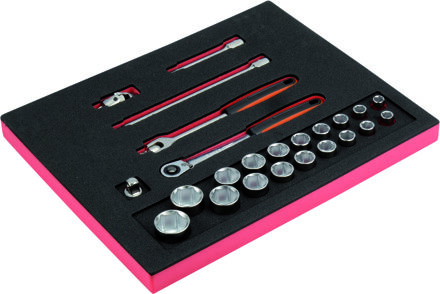 Bahco Foaminlay Fit&Go 2/3 met doppen en toebehoren 1/2" - 24-delig - FF1F2202