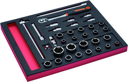 Bahco Foaminlay Fit&Go 2/3 met doppen en toebehoren 1/2" - 35-delig - FF1F2201