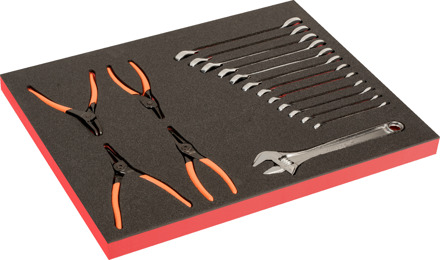 Bahco Foaminlay Fit&Go 3/3 met borgringsleutels en tangen - 17-delig - FF1A230