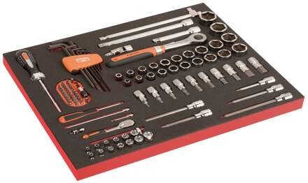 Bahco Foaminlay Fit&Go 3/3 met doppen en toebehoren 1/2"-3/8" - 101-delig - FF1A2503