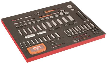 Bahco Foaminlay Fit&Go 3/3 met doppen en toebehoren 1/2" en 1/4" en bits - met lasermarkering - 139-delig - FF1A195LM