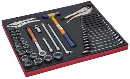 Bahco Foaminlay Fit&Go 3/3 met doppen en toebehoren 1/2" | sleutels en griptangen - 45-delig - FF1A5030