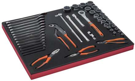 Bahco Foaminlay Fit&Go 3/3 met doppen en toebehoren 1/2" | sleutels en tangen - 47-delig - FF1A5019