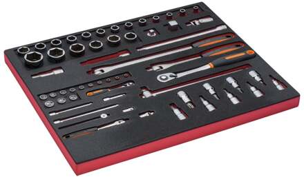 Bahco Foaminlay Fit&Go 3/3 met doppen en toebehoren 1/4" en 1/2" - 59-delig - FF1A137