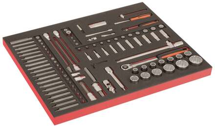 Bahco Foaminlay Fit&Go 3/3 met doppen en toebehoren 1/4" en 1/2" en lange bits - 105-delig - FF1A70