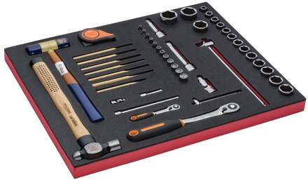 Bahco Foaminlay Fit&Go 3/3 met doppen en toebehoren 1/4" en 1/2" en slaggereedschap - 48-delig - FF1A28