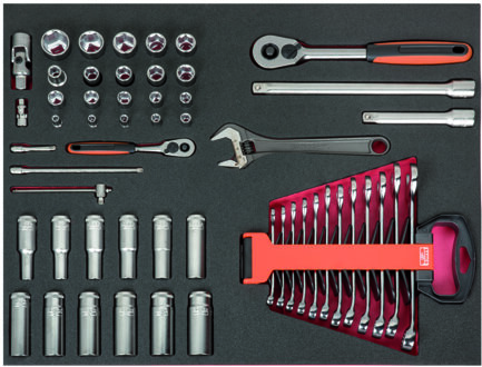 Bahco Foaminlay Fit&Go 3/3 met doppen en toebehoren 1/4" en 1/2" en sleutels - 54-delig - FF1A39