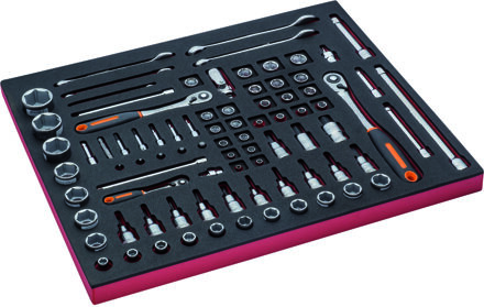 Bahco Foaminlay Fit&Go 3/3 met doppen en toebehoren 1/4" en 1/2" en sleutels - 83-delig - FF1A5005