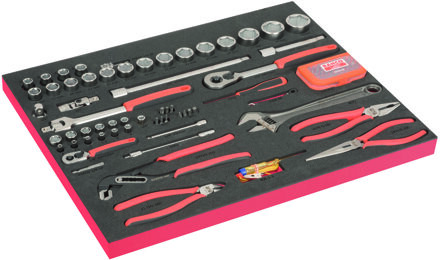 Bahco Foaminlay Fit&Go 3/3 met doppen en toebehoren 1/4" en 1/2" | tangen en bits - met lasermarkering - 91-delig - FF1A214LM