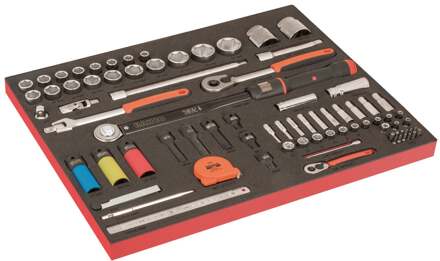 Bahco Foaminlay Fit&Go 3/3 met doppen en toebehoren 1/4" | momentsleutel en bougiedoppen - met lasermarkering - 79-delig - FF1A218LM