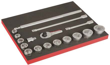 Bahco Foaminlay Fit&Go 3/3 met doppen en toebehoren 3/4" - met lasermarkering - 17-delig - FF1A206LM