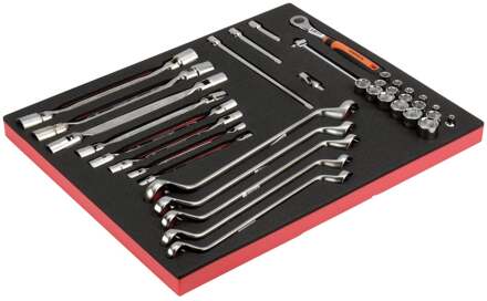 Bahco Foaminlay Fit&Go 3/3 met doppen en toebehoren 3/8" en sleutels - 36-delig - FF1A5027