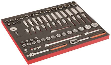 Bahco Foaminlay Fit&Go 3/3 met doppen en toebehoren en lange doppen en toebehoren 1/2" - met lasermarkering - 67-delig - FF1A196LM