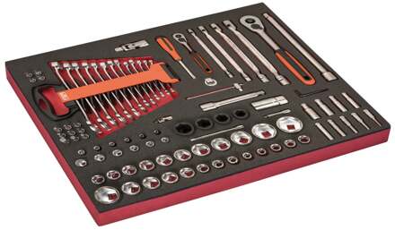 Bahco Foaminlay Fit&Go 3/3 met doppen en toebehoren en sleutels - 93-delig - FF1A106