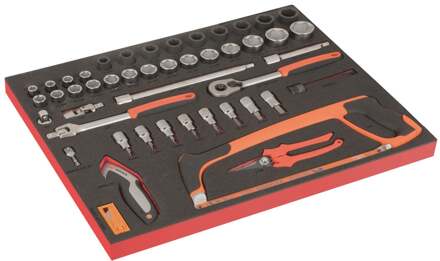 Bahco Foaminlay Fit&Go 3/3 met doppen | slagdoppen en toebehoren 1/2" en snijgereedschap - met lasermarkering - 56-delig - FF1A208LM