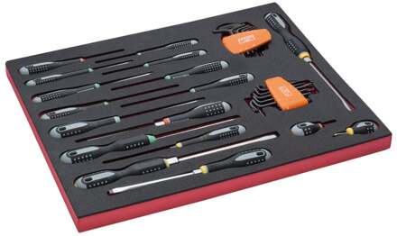 Bahco Foaminlay Fit&Go 3/3 met inbussleutels | gleuf- | Phillips- | Pozidriv- | TORX-schroevendraaiers - 34-delig - FF1A1003